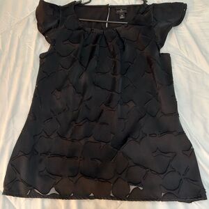 Work blouse black flower petal print
